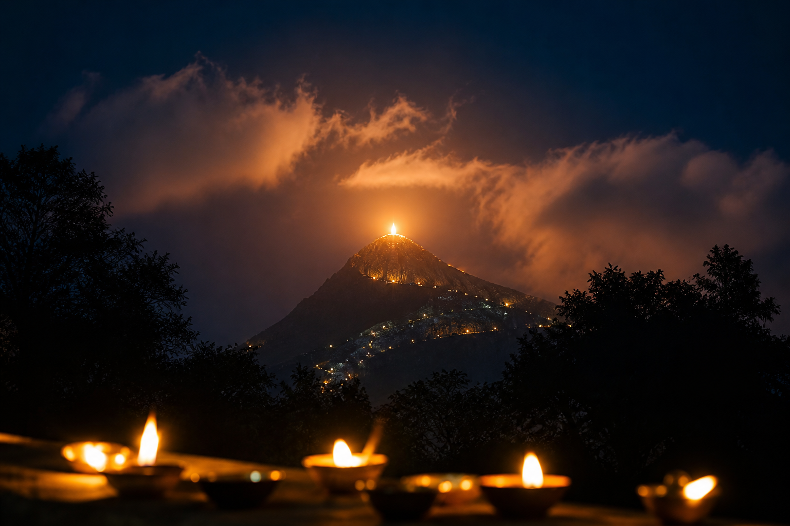 Editorial · Blog Deepam Hill Beacon Night